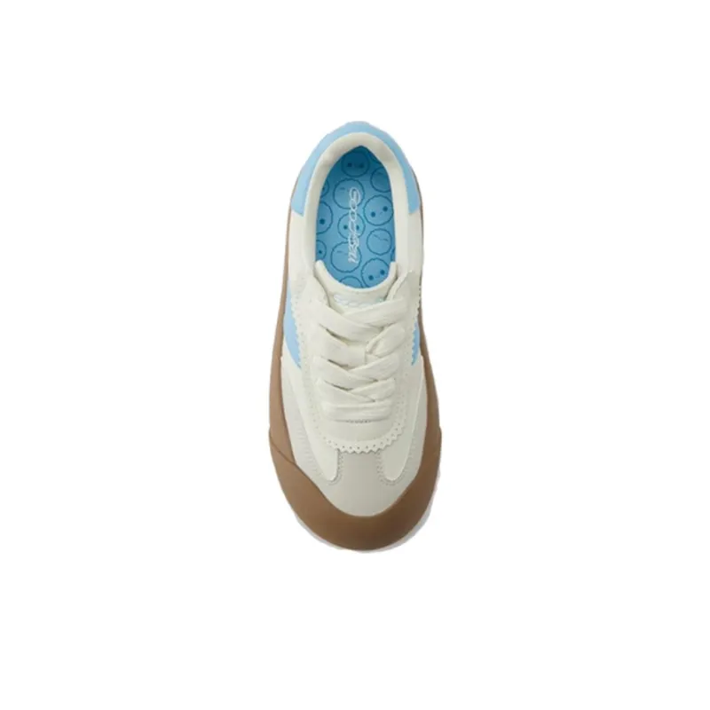 GOOD BAI GOODEES Series Slip Resistant Low Top Skateboard Shoes Unisex Ecru Sky Blue-5