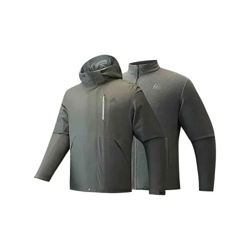 Anta Outdoor Collection Water-Resistant Windproof Breathable Wear-Resistant Warm Windbreaker Jacket Men's Deeply Green