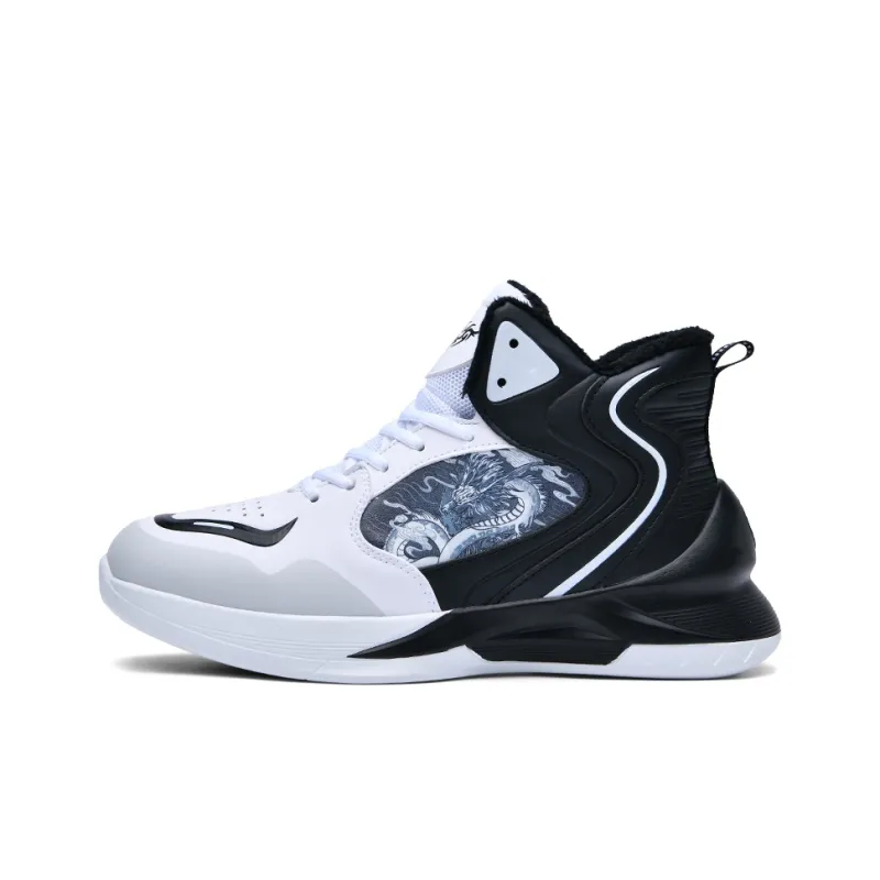 Black tailed Deer Thermal Cushioning Abrasion Resistant Slip Resistant High Top Basketball Shoes Unisex-31