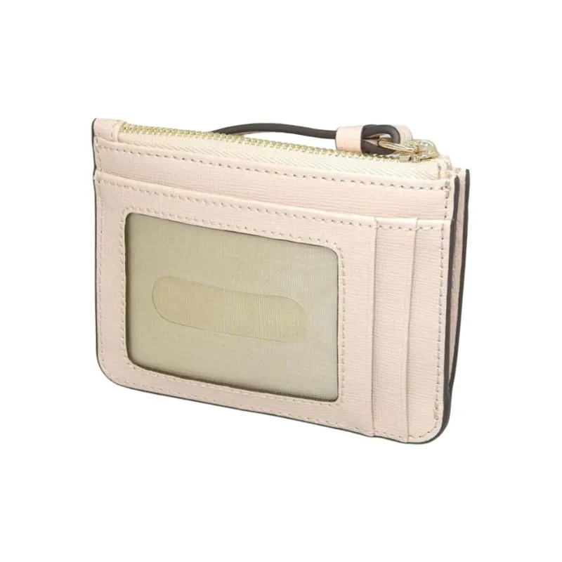 Furla Babylon Leather Card Holder Small Size Women's Beige-2