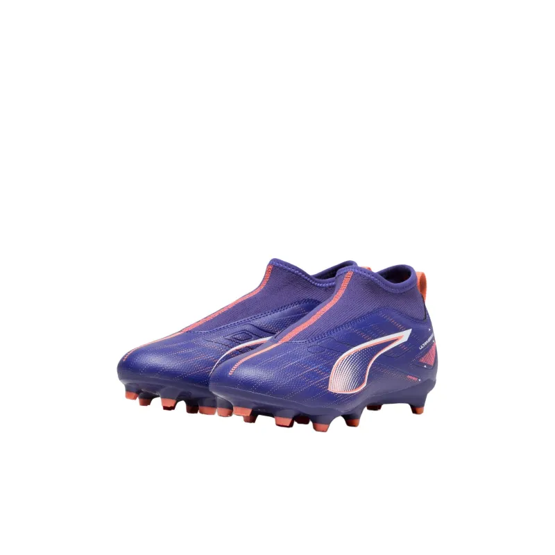 PUMA Ultra 5 Anti Slip Wear Resistant Mid Top Kids' Soccer Shoes Purple Kids'-2