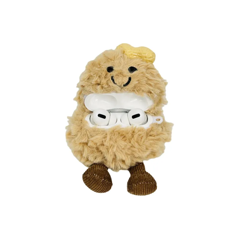 Sopi Compatible With Apple AirPods 4/2/3/4th Generation/AirPods Pro/Pro 2nd Generation Plush Peanut Headphone Cases-3