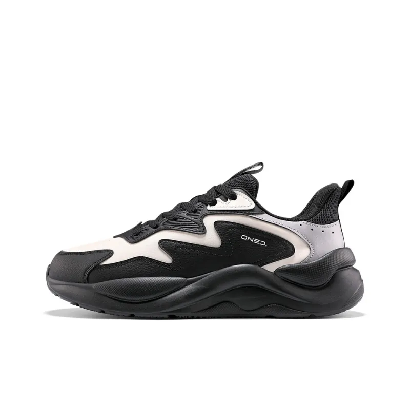 361° Wear resistant And Lightweight Low Top Casual Running Shoes Men's Black Beige-0