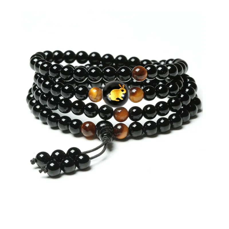 Bubble Scallops Obsidian Bracelets Unisex-8