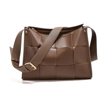 Safiya Cow Leather Pillow Bag, Crossbody Bag, Shoulder Bag Regular Women's Brown/Black