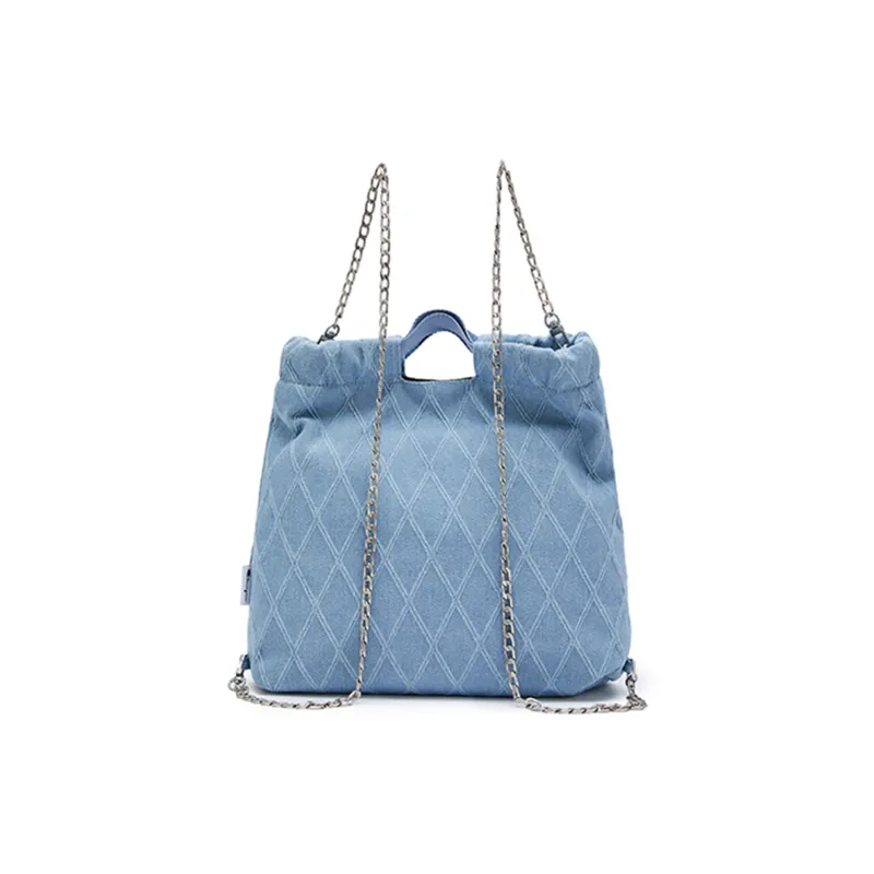 Champion Denim Backpack Medium Size Unisex Peak Blue/Silver White/Champion Black/Linen-3