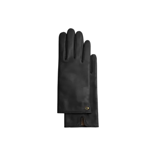 COACH Leather Gloves Women's Black