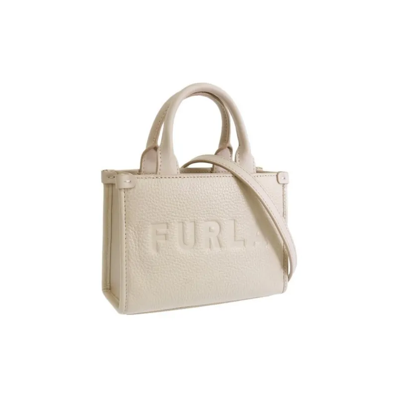 Furla Leather Tote Bag, Shopping Bag, Shoulder Bag, Crossbody Bag, Handbag Women's Ecru-1