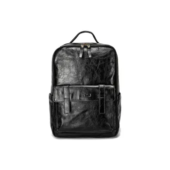 Ace Paul Top Grain Cow Leather Backpack Regular Unisex Black/Coffee