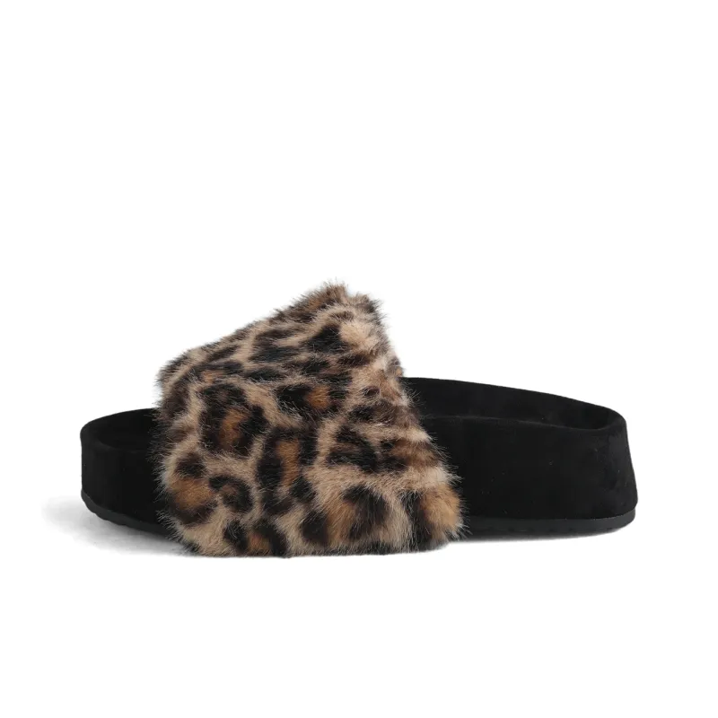 DOLIN COLLECTION Slip Resistant Slide Slippers Women's Leopard Print-5