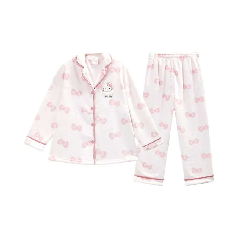 GUKOO x HelloKitty Hello Kitty Pajama Set Women's Light Mist Pink-0