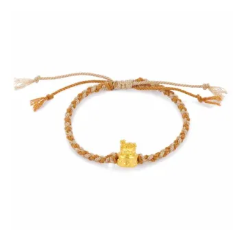 Ruinuo Birthday Cake Woven Hand Rope 999 Solid Gold Fixed Price Bracelets Women's