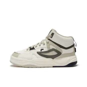 FILA FUSION BANK II Wear Resistant Mid Top Skateboard Shoes Men's Antique White Color
