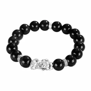 Muyan Agate Chinese Auspicious Animal Beaded Bracelet Unisex