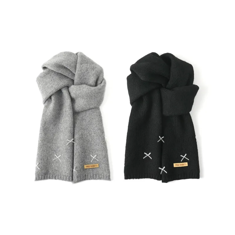 FREE RABBITⅡ Fall And Winter Cute Versatile Warm Knitted Fabric Scarf Women's-18