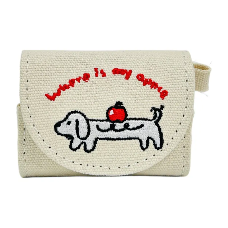 Sopi Compatibility With Apple AirPods 4/2/3/4th Generation/AirPods Pro/Pro 2 Flap Denim Apple Puppy Headphone Cases-4