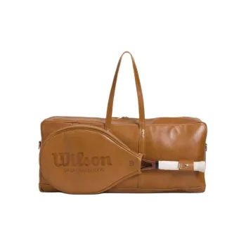 Wilson Tennis Racket Bags Leather Unisex Tan