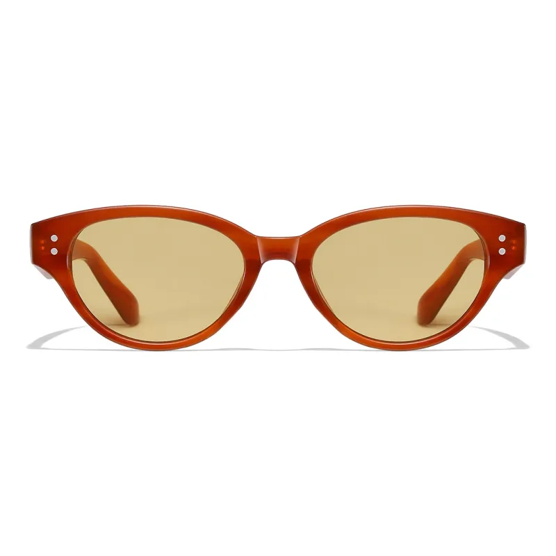 HELMER PC Irregular Shape Sunglasses Unisex Caramel Orange, Shuikong Black, Dusty Pink, Solid White-3