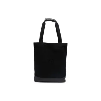 Y 3 Cotton Tote Bag Shopping Bag Handbag Regular Unisex Black