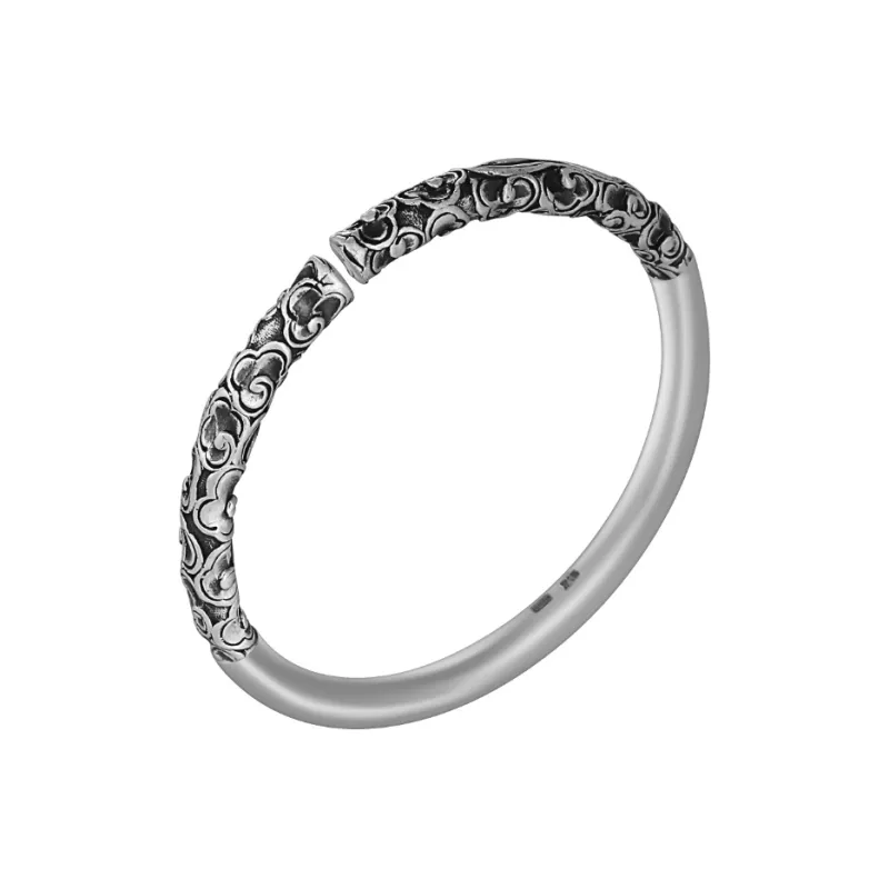 LAOYINJIANG S999 Fine Silver Bangles Men's-15