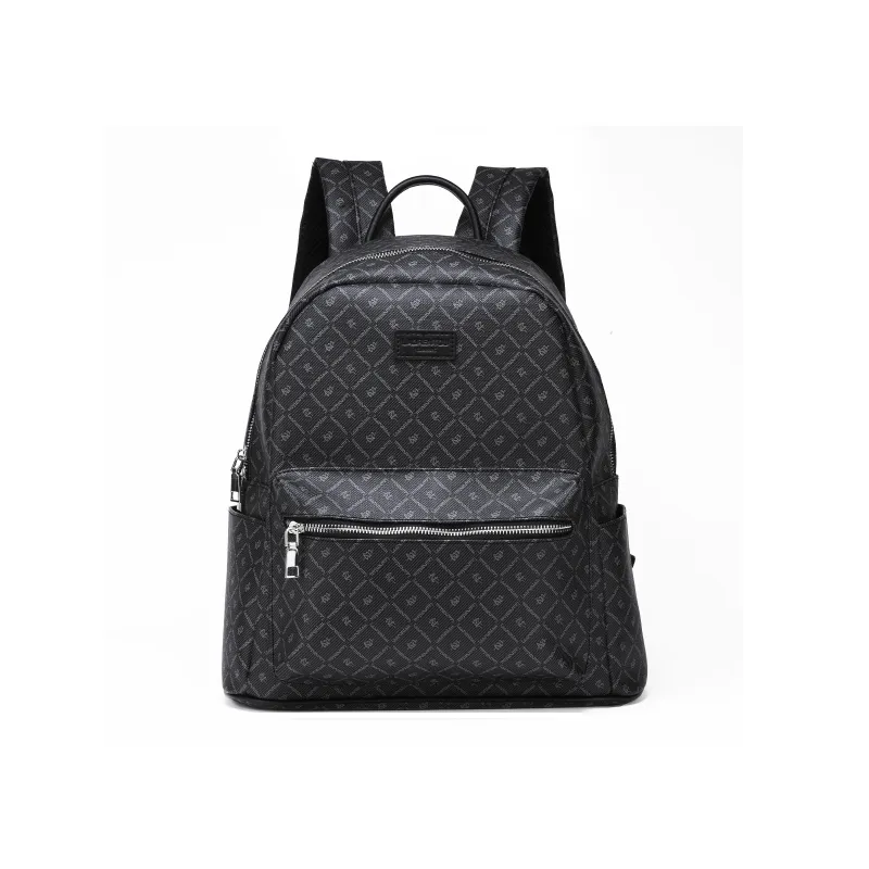 Old Man's Head PVC Polyvinyl Chloride Backpack Regular Unisex Black-0