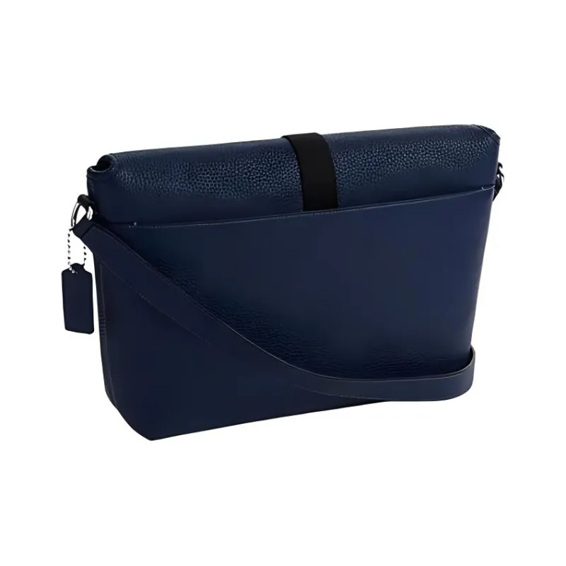 COACH Beck Grained Calfskin Shoulder Bag, Crossbody Bag Tubas Men's Dark Blue-1