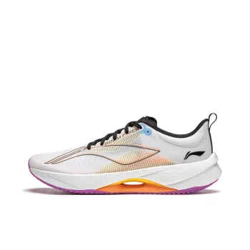 LiNing Super Light 21 Cushioning Anti Slip Wear Resistant Breathability Low Top Running Shoes Men's White Orange