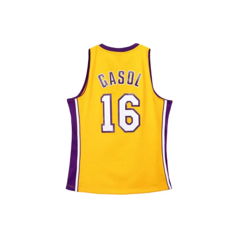 Mitchell Ness 2009/10 Hardwood Classics Pau Gasol Los Angeles Lakers Swingman Jersey-1