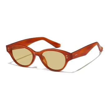 HELMER PC Irregular Shape Sunglasses Unisex Caramel Orange, Shuikong Black, Dusty Pink, Solid White