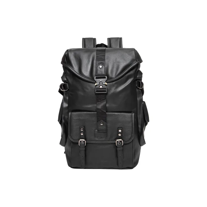 KONADCT Oxford/PU 17 Inch Backpack Large Size Unisex Black/Monogram-14