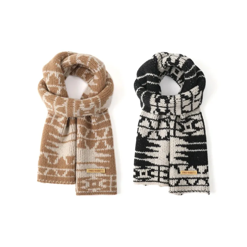 FREE RABBITⅡ Wool Knit Scarves Unisex-8
