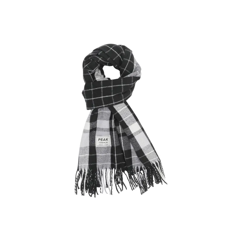 PEAK RIGHT Series Faux Cashmere Knit Scarves Unisex Ecru, Black-0