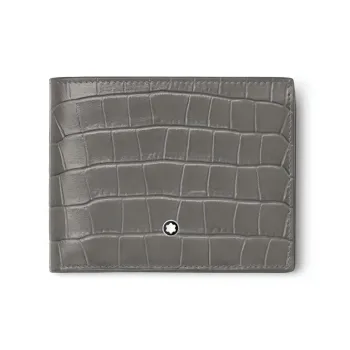 MONTBLANC Meisterstuck Cow Leather Patchwork Card Holder Wallet Card Clip Men's Gray