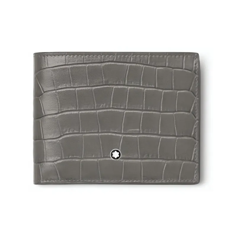 MONTBLANC Meisterstuck Cow Leather Patchwork Card Holder Wallet Card Clip Men's Gray-0
