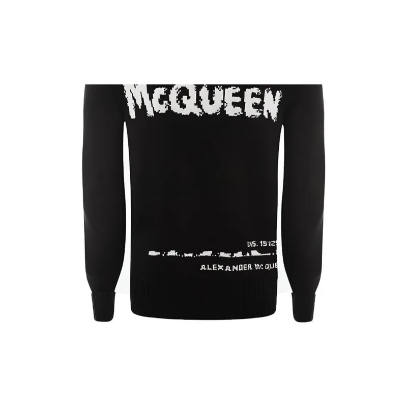 Alexander McQueen Graffiti Logo Intarsia Knitted Jumper-6