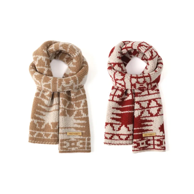 FREE RABBITⅡ Wool Knit Scarves Unisex-9