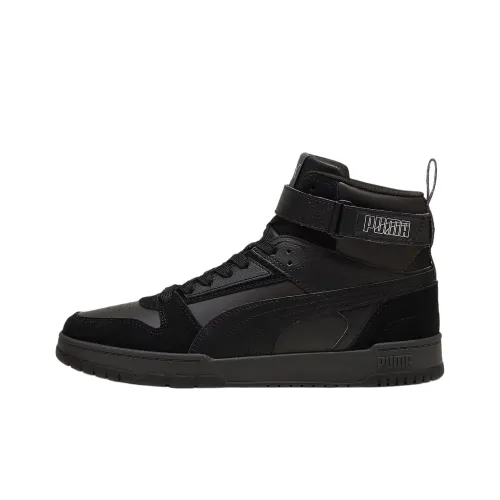 PUMA Anti-Slip Wear-Resistant High-Top Casual Shoes Unisex Black