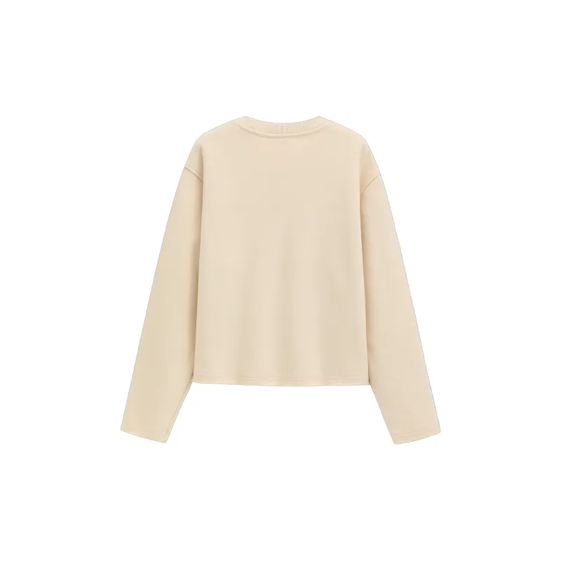 GAP Embroidered Logo Heavyweight Fleece Lined Crew Neck Versatile Sweatshirt Women's-3
