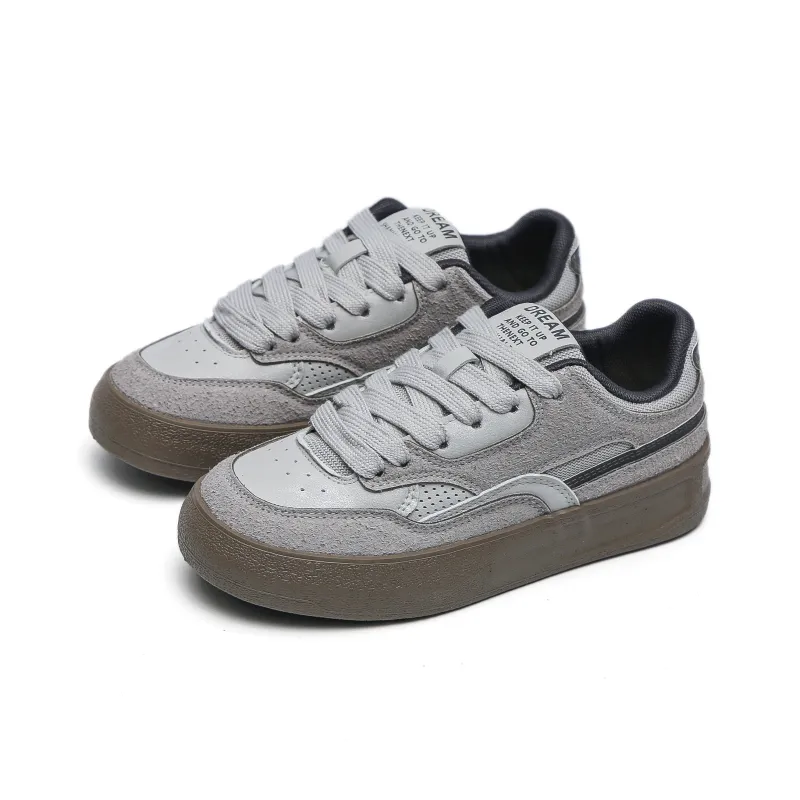 TUOPIN Anti Slip Wear Resistant Low Top Skateboard Shoes Women's Gray-1