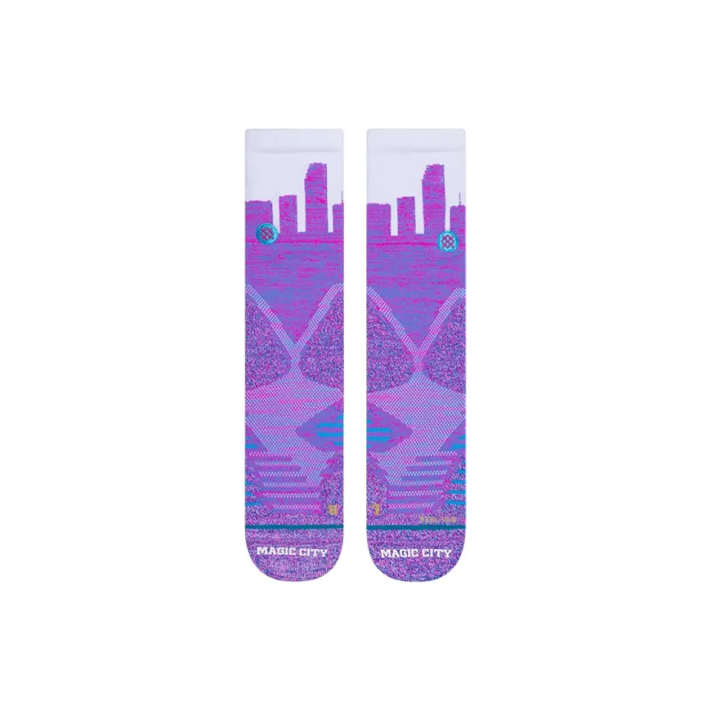 Stance Mid Calf Socks Men's 1 Pack White Purple-1