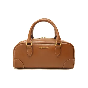 AQUASCUTUM Top Grain Cow Leather Boston Bag, Shoulder Bag, Handbag Regular Unisex Multicolor