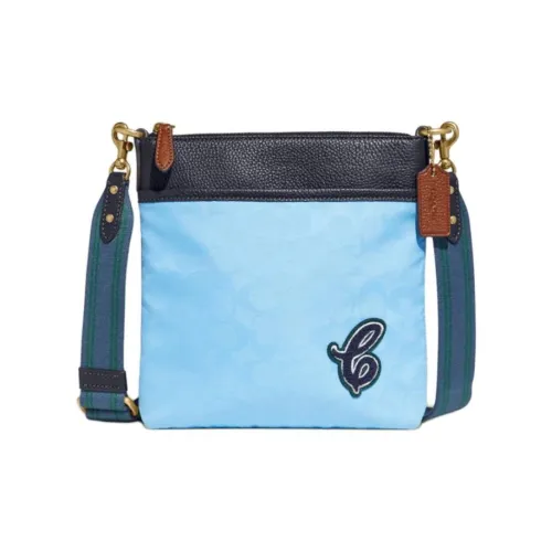 COACH Kitt Nylon Shoulder Bag, Crossbody Bag Women's Alaska Blue & Multicolor