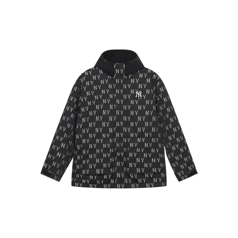 MLB MONOGRAM Collection New York Yankees FW24 Windproof Jackets & Coats Puffer Jacket Unisex Black-2