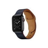 Stud Buckle Leather, Dark Blue