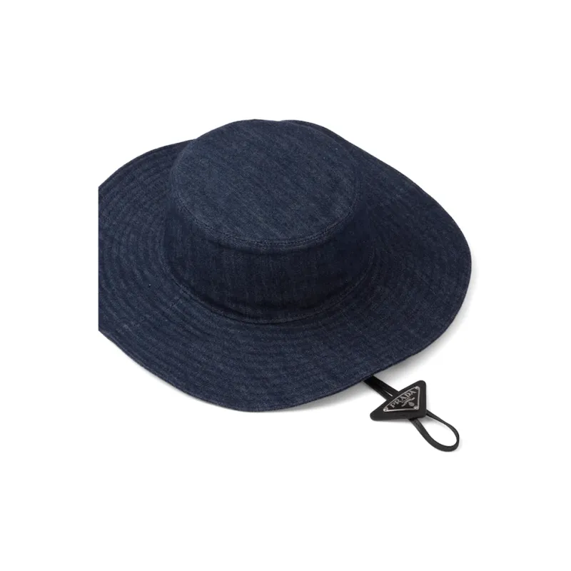 PRADA Fabric Bucket Hats Men's Blue-2