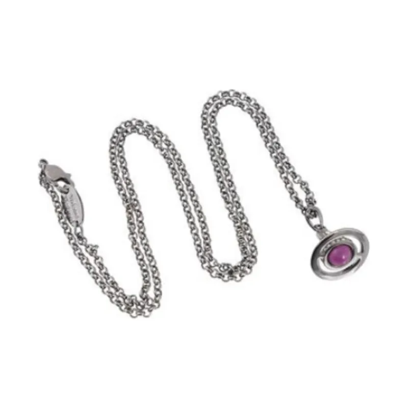 Vivienne Westwood Rhinestone Necklaces Women's Silver/Purple-1