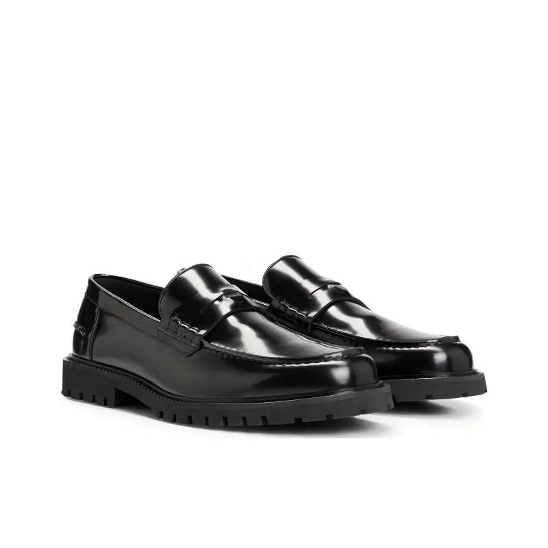 BOSS Logo-plaque Leather Loafers-2