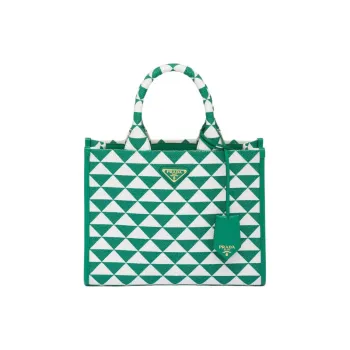 PRADA Leather Tote Bag Shopping Bag Shoulder Bag Handbag Small Size Women's Mango/White