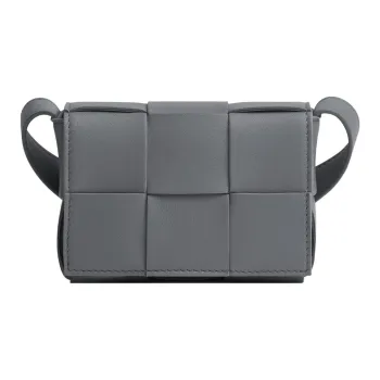 Bottega Veneta CASSETTE Sheepskin Tofu Bag Shoulder Bag Crossbody Bag Women's Gray