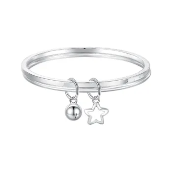 Heart Grass 999 Fine Silver Bangles Women's